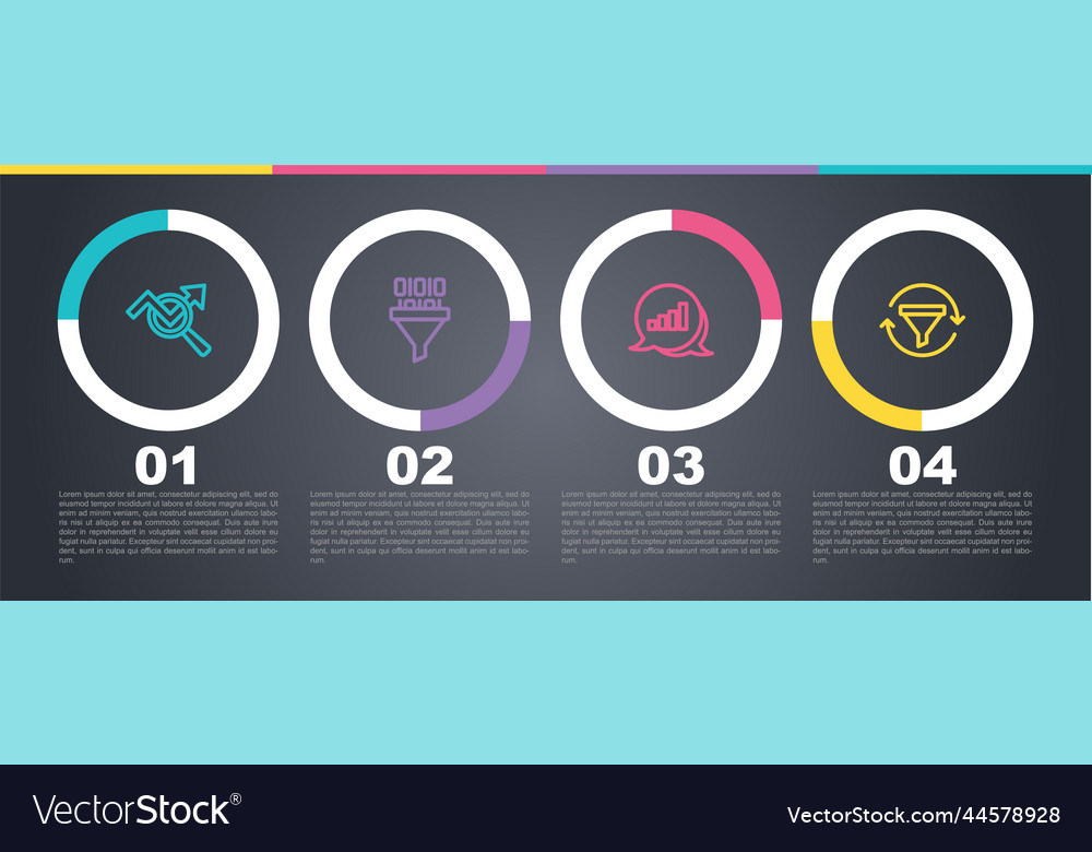 Set line search data analysis binary code pie vector image Set line search data analysis binary code pie