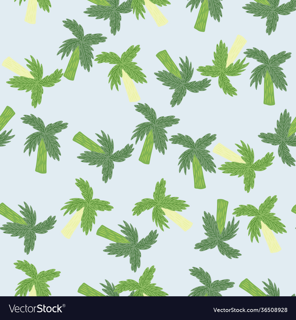 Simple random botanic seamless pattern with green