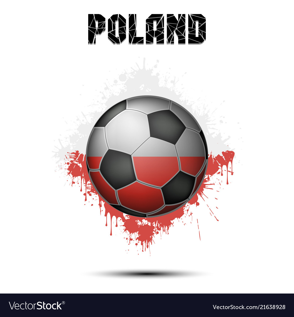 Soccer ball in the color of poland