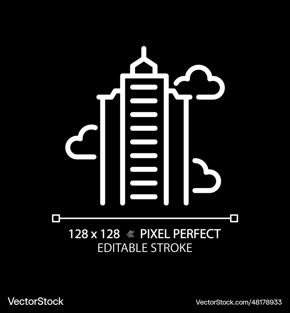 2d editable thin line skyscraper icon Royalty Free Vector
