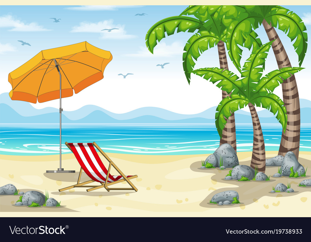 A tropical coastal landscape Royalty Free Vector Image