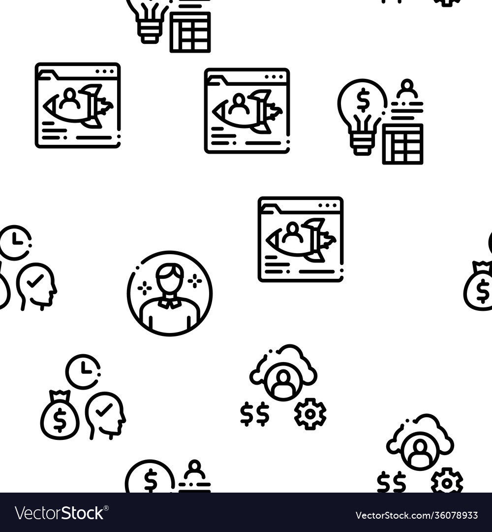 Account manager work seamless pattern vector image Account manager work seamless pattern