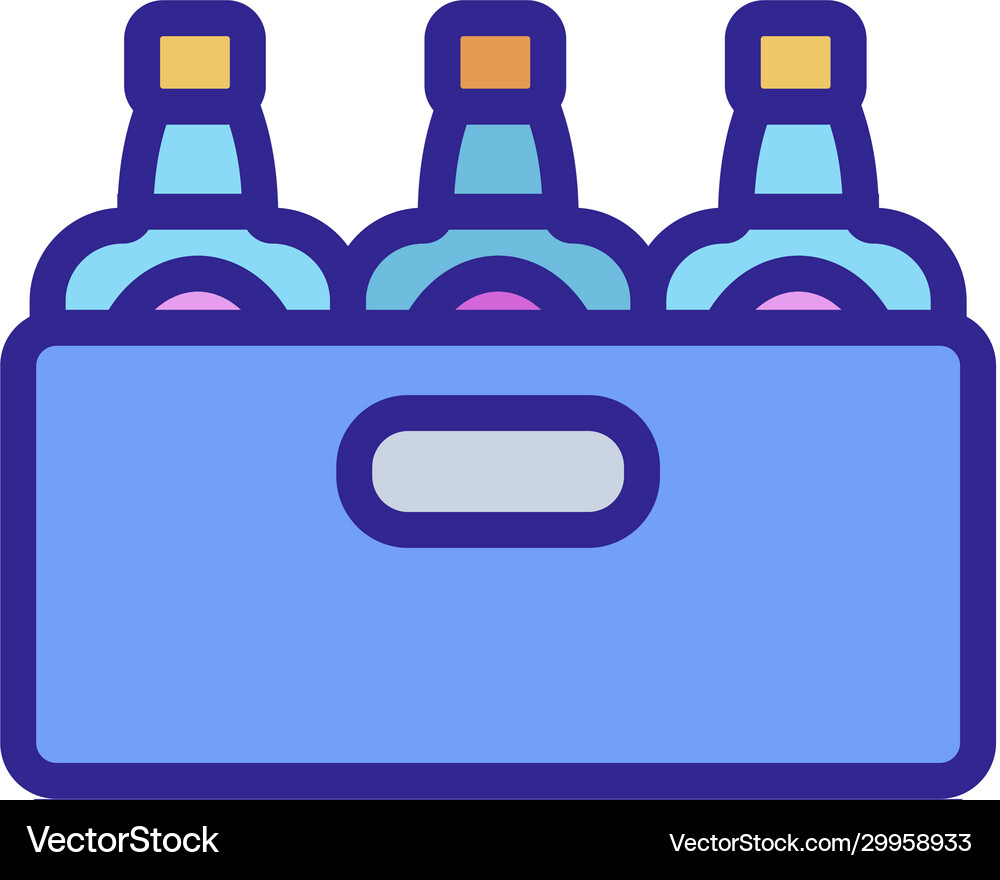 Bottles whiskey icon isolated contour Royalty Free Vector