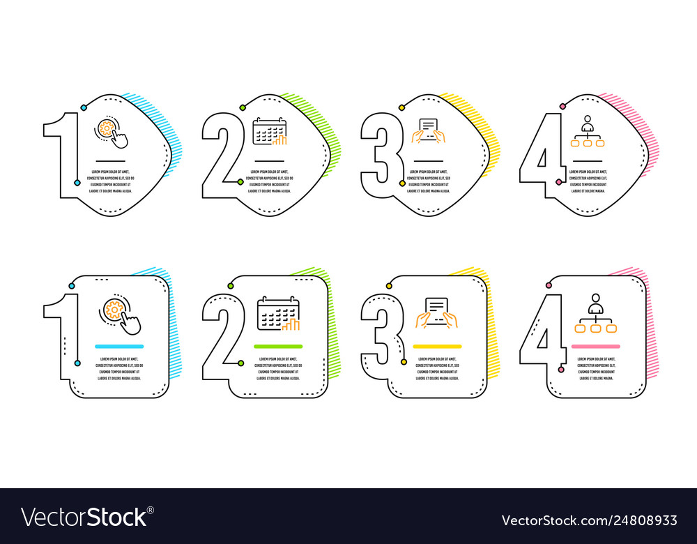 Cogwheel settings calendar graph and receive file vector image Cogwheel settings calendar graph and receive file