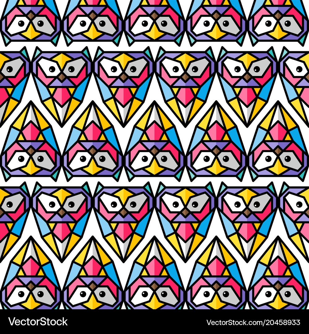 Colorful owl background pattern theme Royalty Free Vector