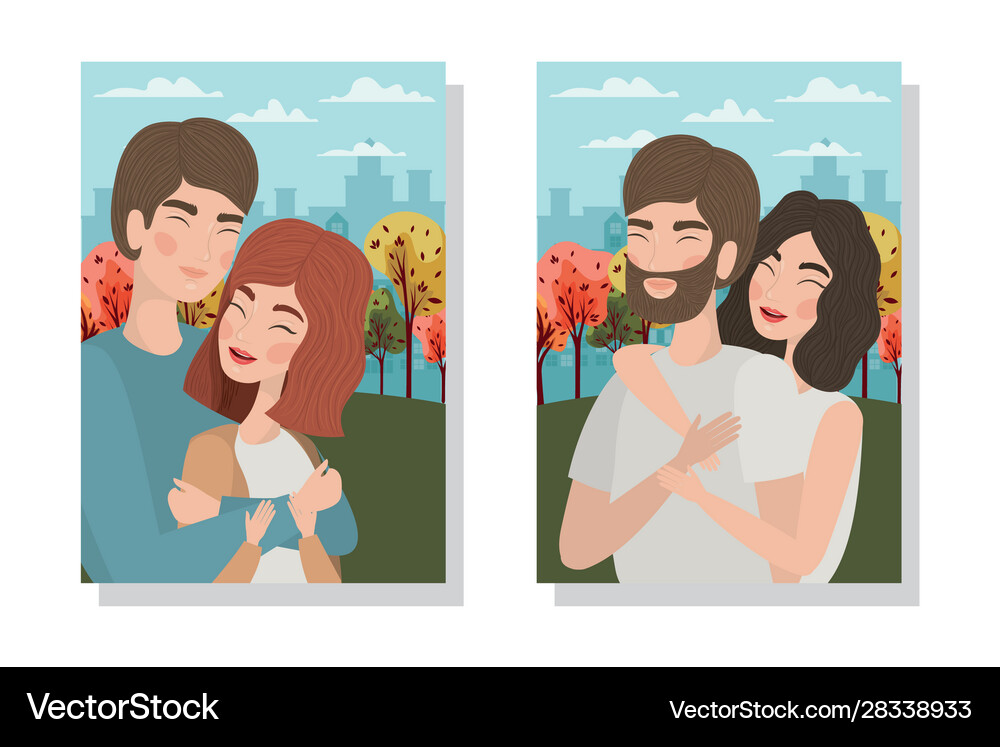 Couples woman and man drawing design Royalty Free Vector