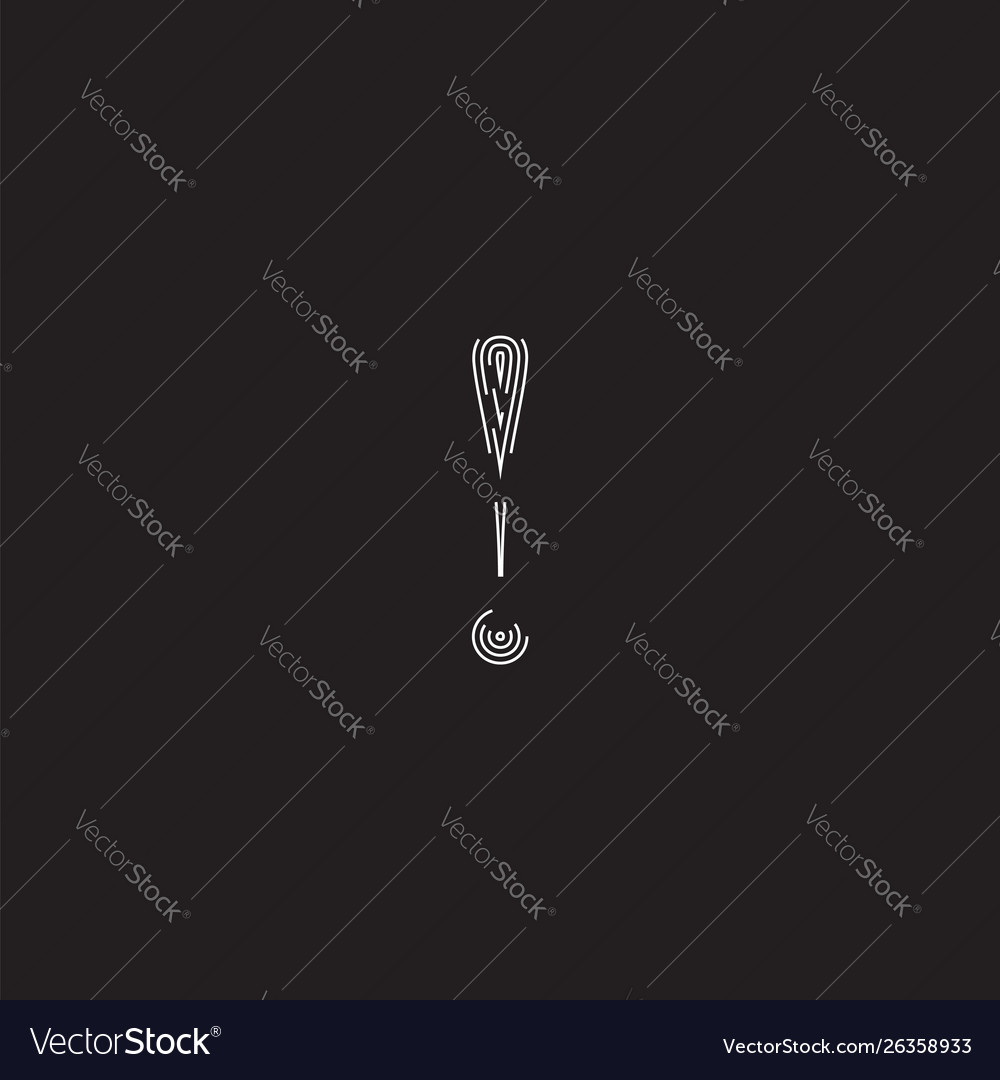 Elegant character from a fontset made dashed vector image Elegant character from a fontset made dashed