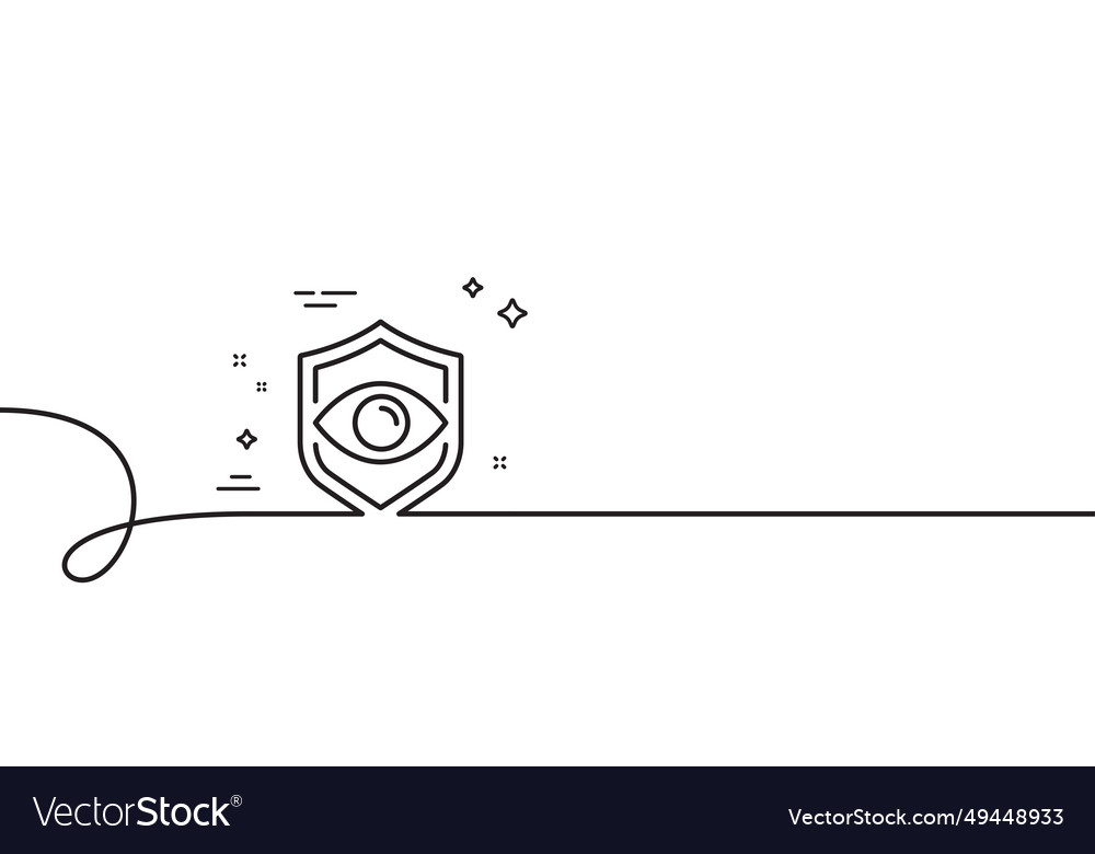 Eye detect line icon retina scan sign continuous vector image Eye detect line icon retina scan sign continuous