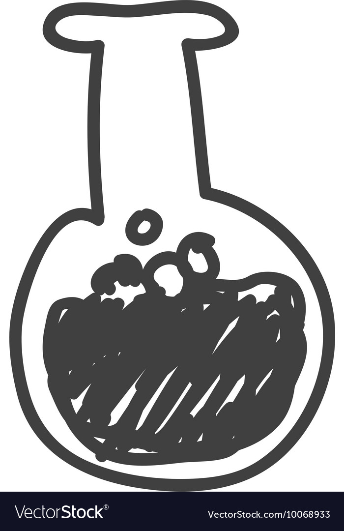 Flask icon sketch and science design