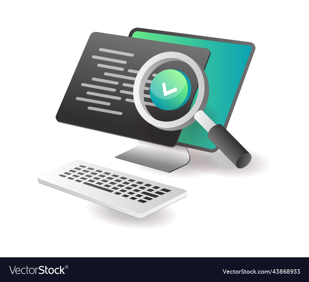 Isometric concept analyzing programming languages vector image Isometric concept analyzing programming languages
