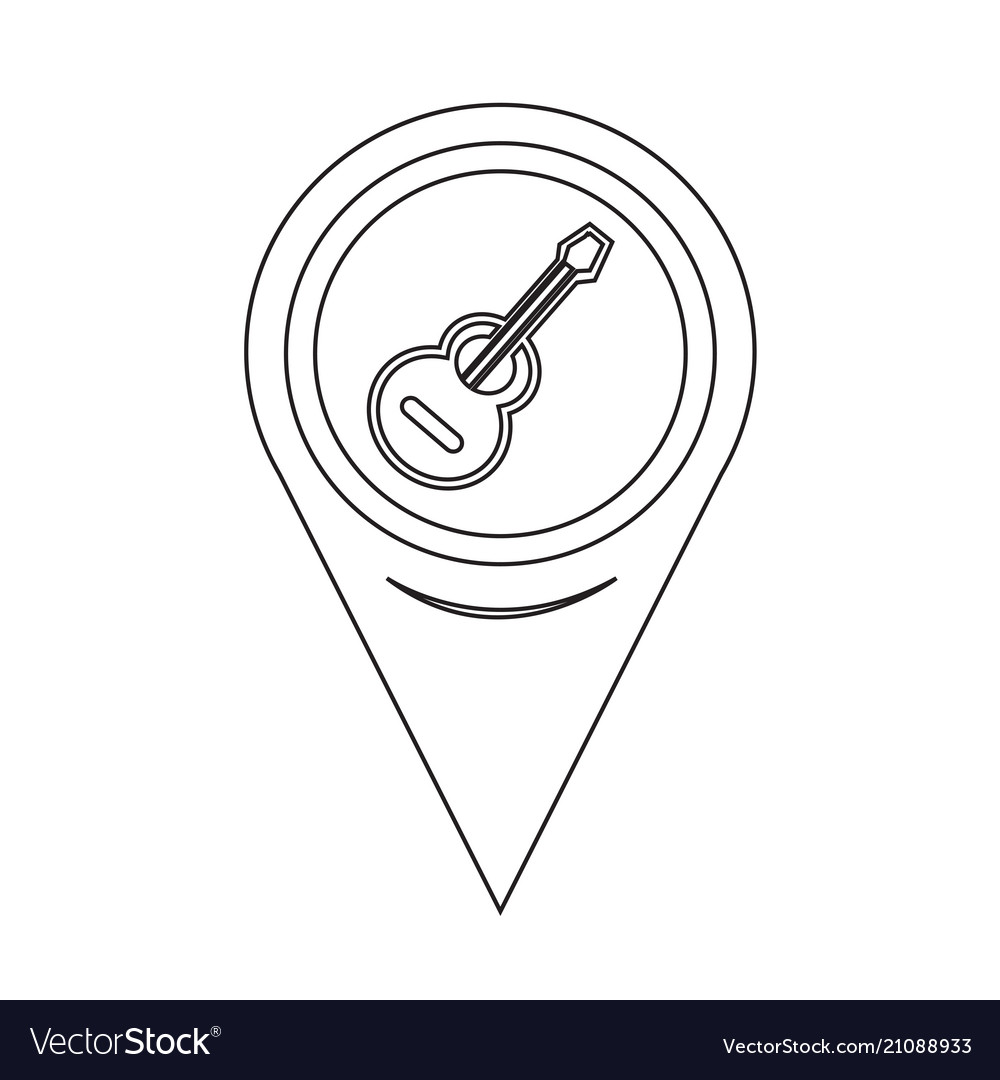 Map pointer guitar icon