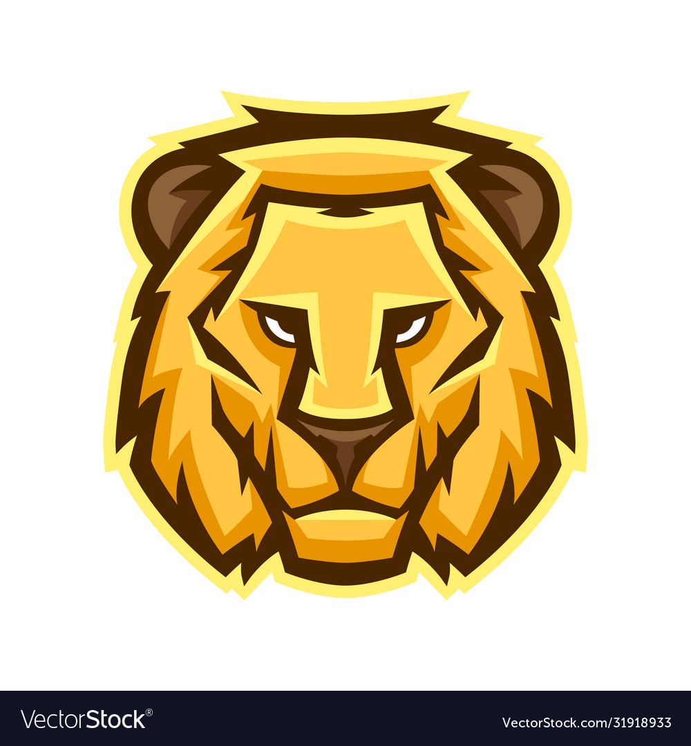 Mascot stylized lion head Royalty Free Vector Image