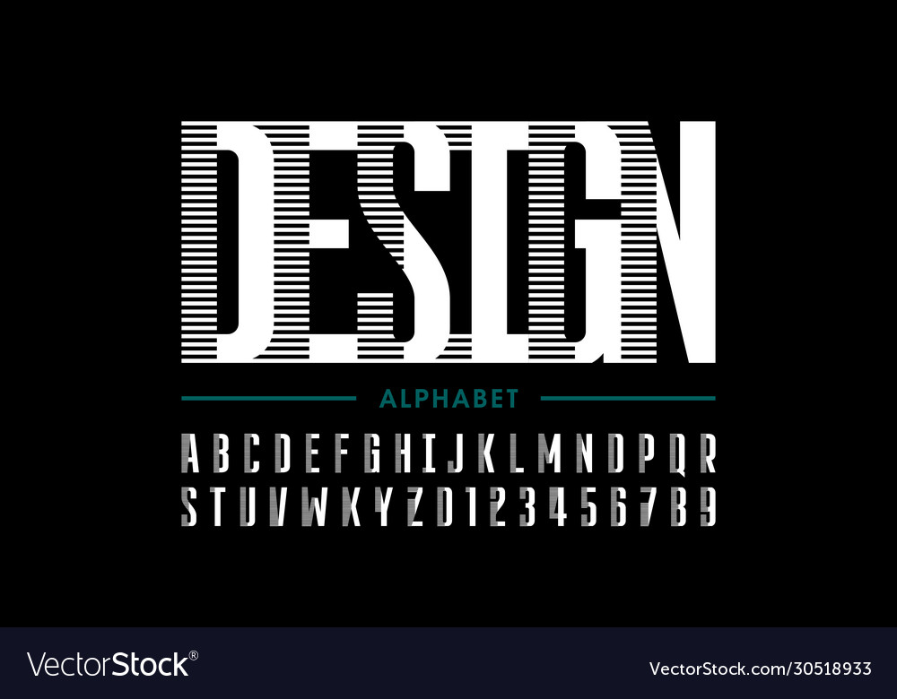 Modern font design Royalty Free Vector Image - VectorStock