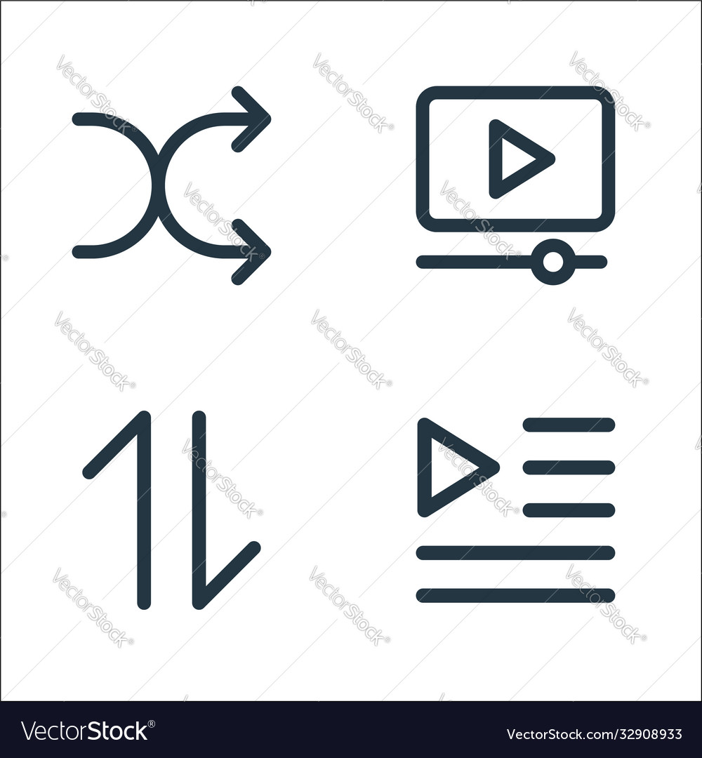 Multimedia line icons linear set quality vector image Multimedia line icons linear set quality