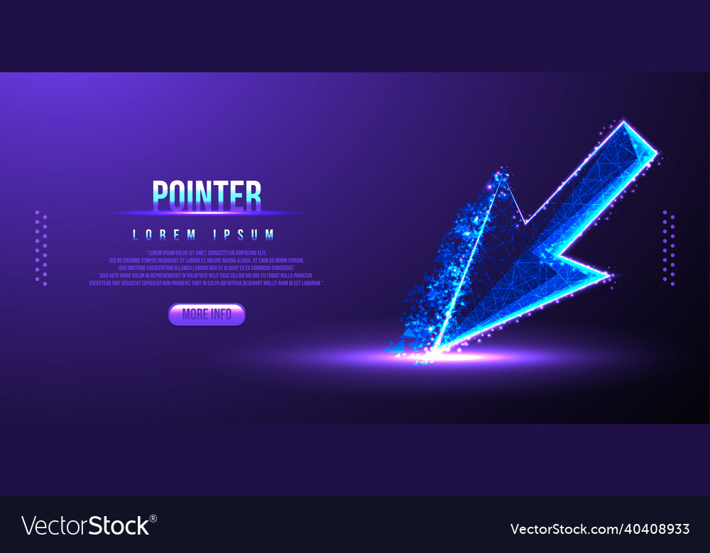 Pointer low poly wireframe vector image Pointer low poly wireframe