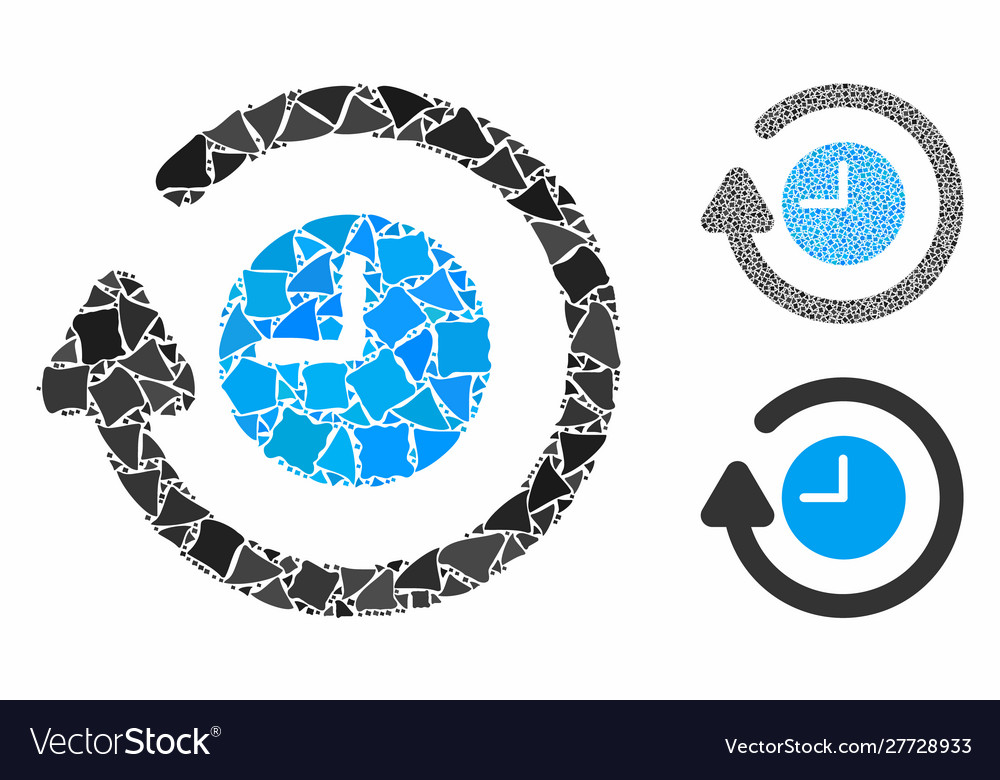 Repeat clock composition icon ragged parts