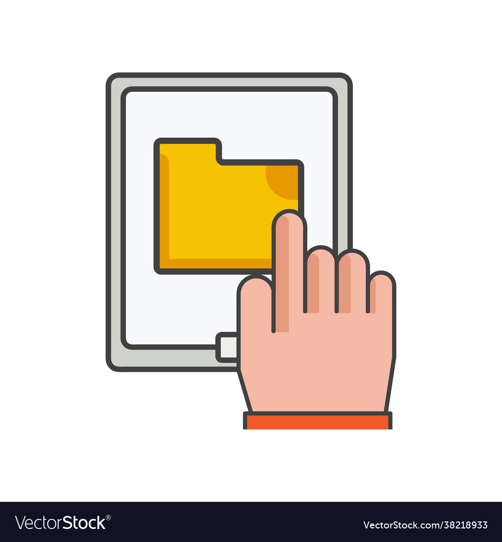 Smartphone with file folder icon mobile vector image Smartphone with file folder icon mobile