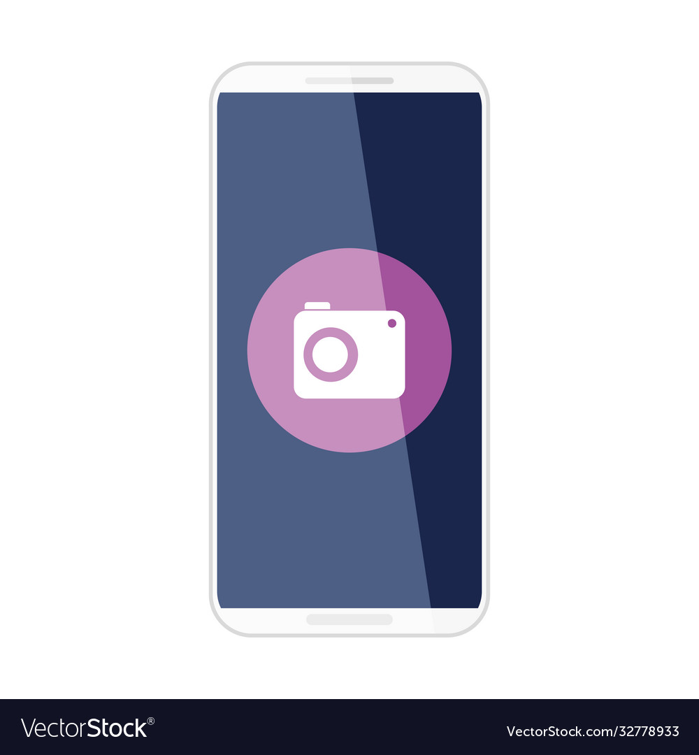 Social media concept camera button in smartphone