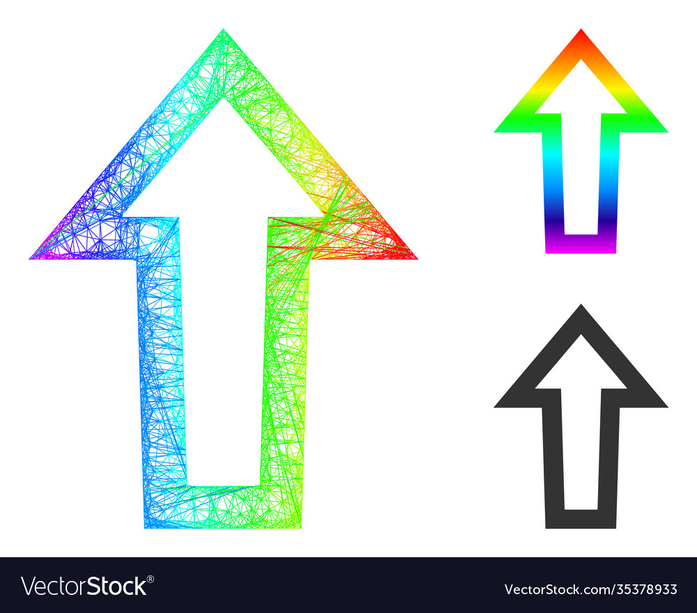 Spectrum network gradient arrow up icon Vector Image Spectrum network gradient arrow up icon