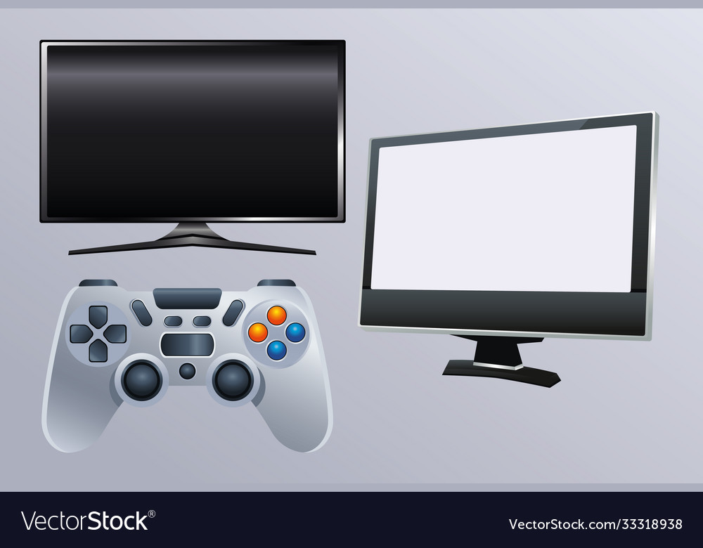 Computer monitor display with video game control