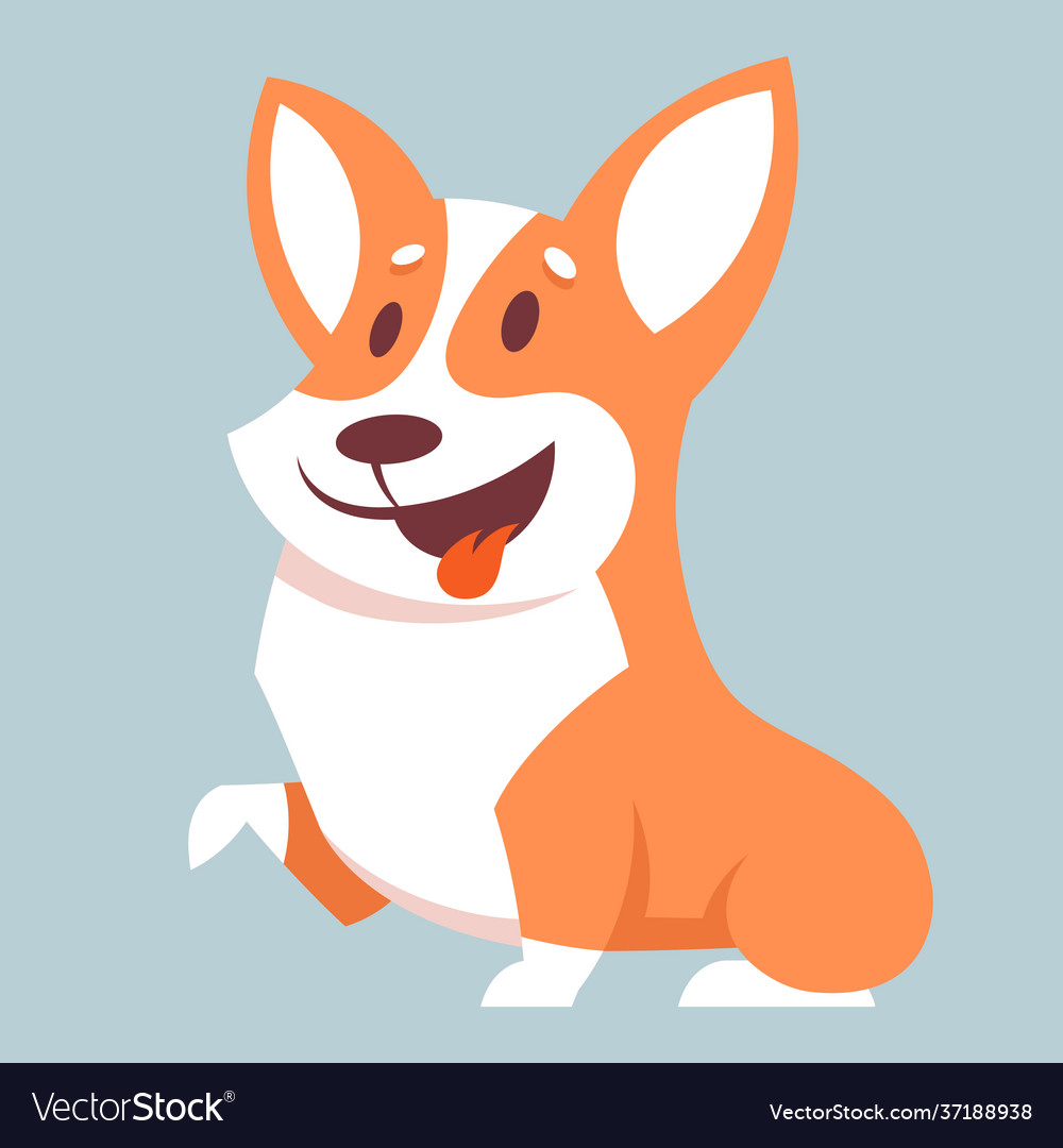 Corgi dog giving paw Royalty Free Vector Image