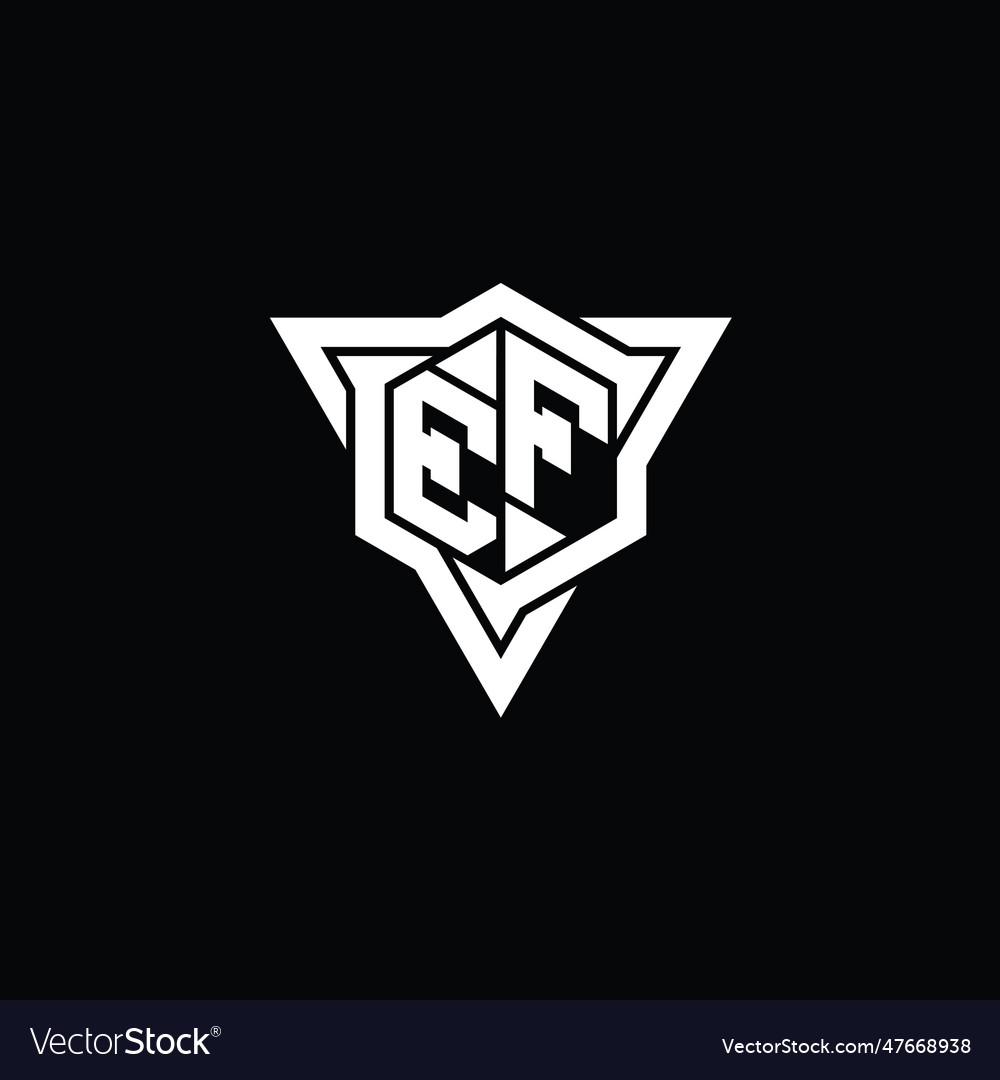 Ef logo monogram hexagon shape with triangle