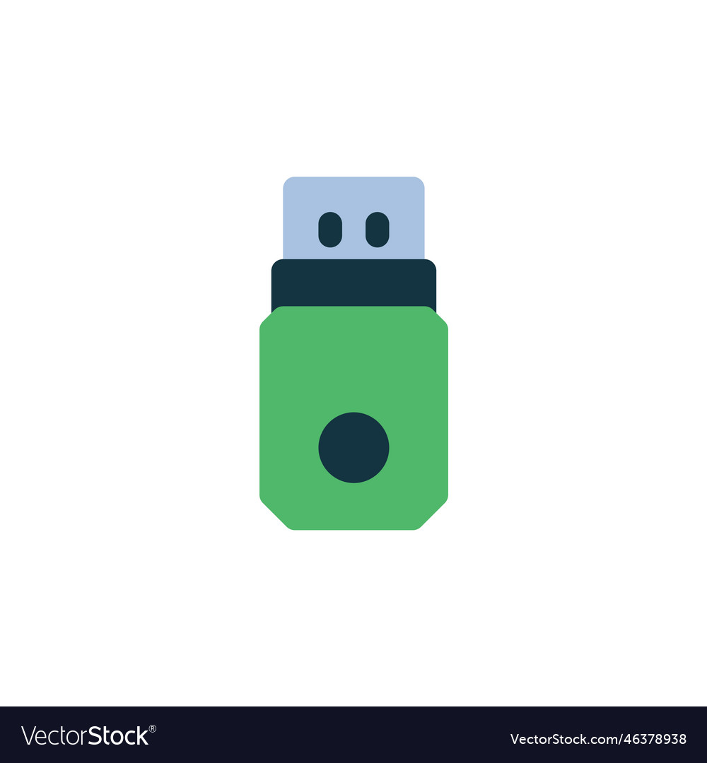 Flash disk icon computer component flat vector image Flash disk icon computer component flat