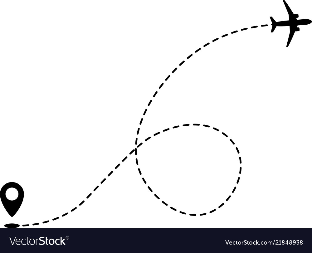 Flying plane and geolocation mark for mobile app vector image Flying plane and geolocation mark for mobile app
