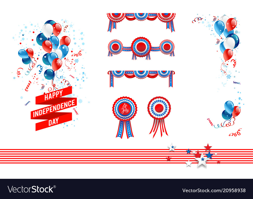 Independence Day Design Elements Royalty Free Vector Image