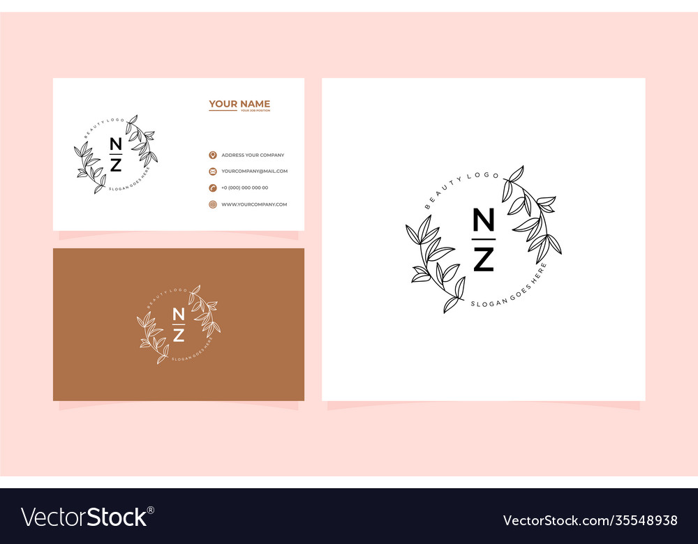 Initial nz letters beautiful floral feminine