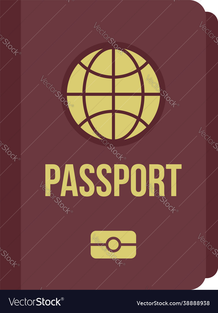 International passport icon flat isolated Vector Image