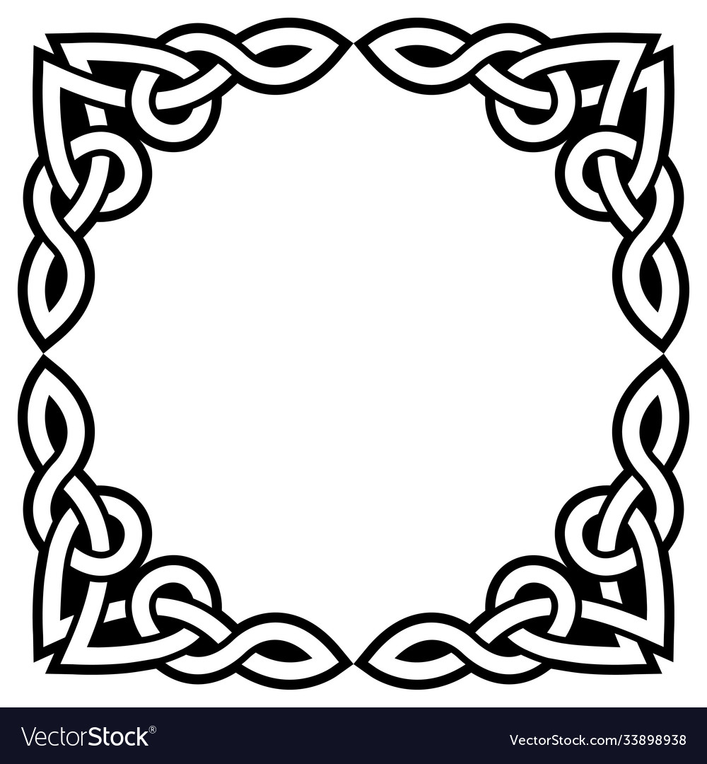 Irish celtic square greeteing card design Vector Image