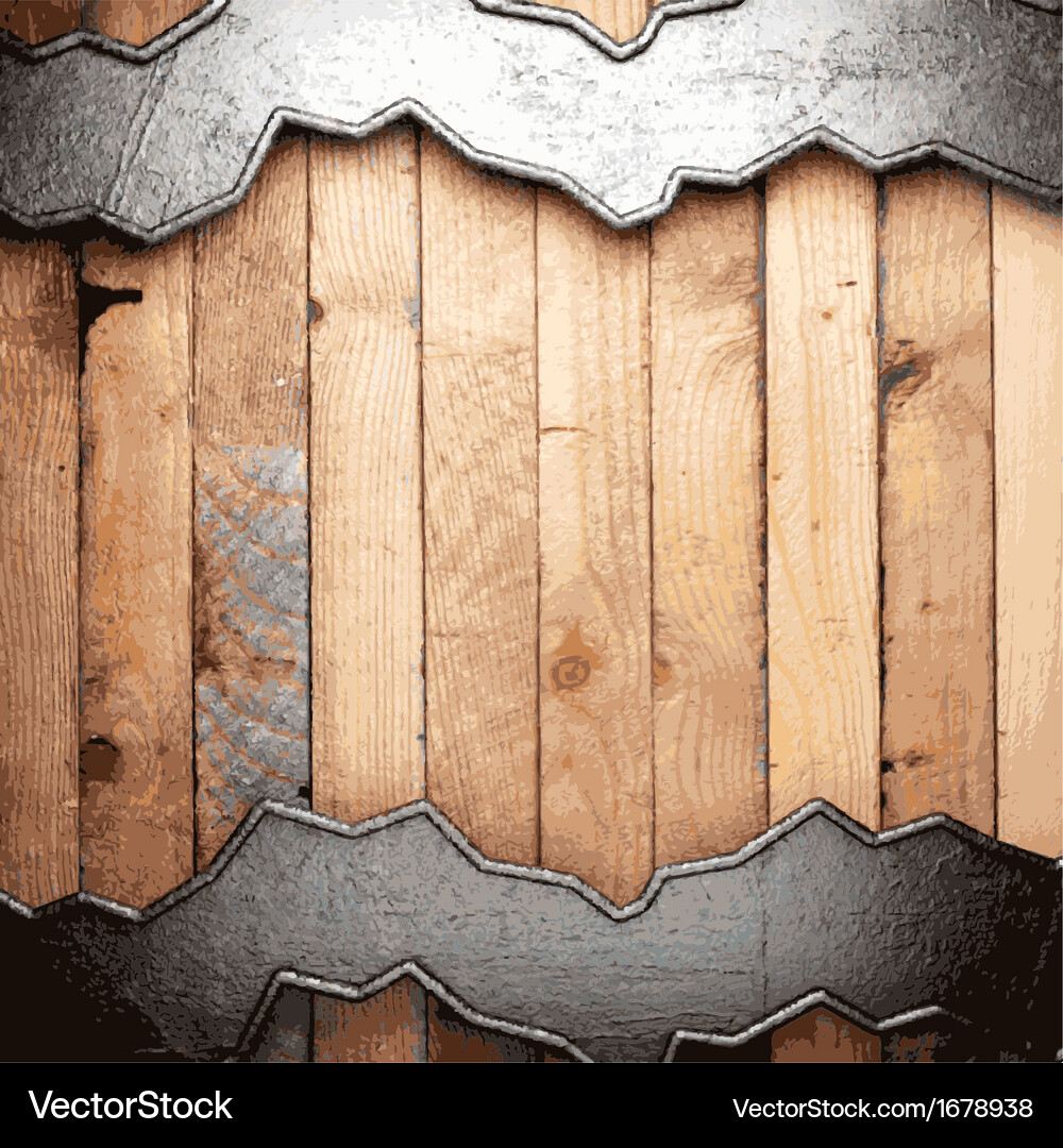 Metal and wood background Royalty Free Vector Image