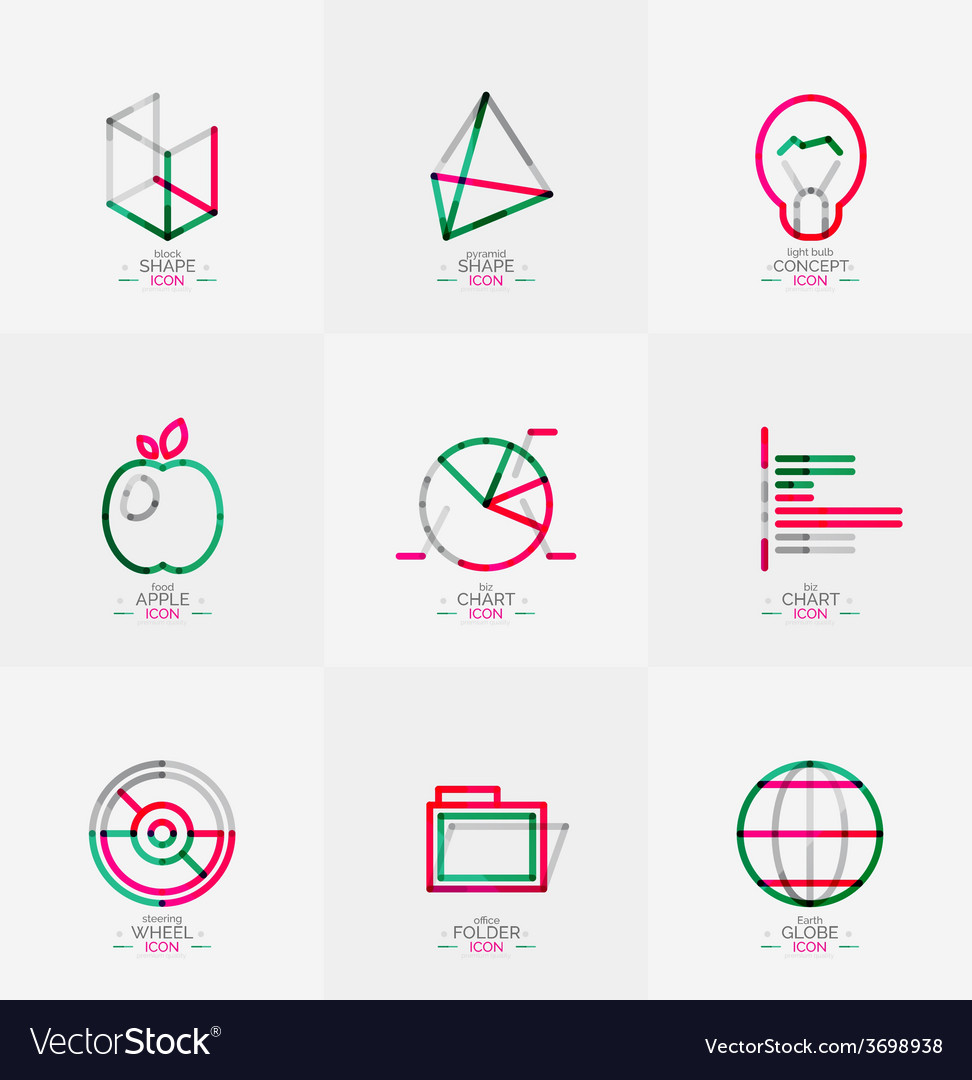 Minimal thin line design web icon set