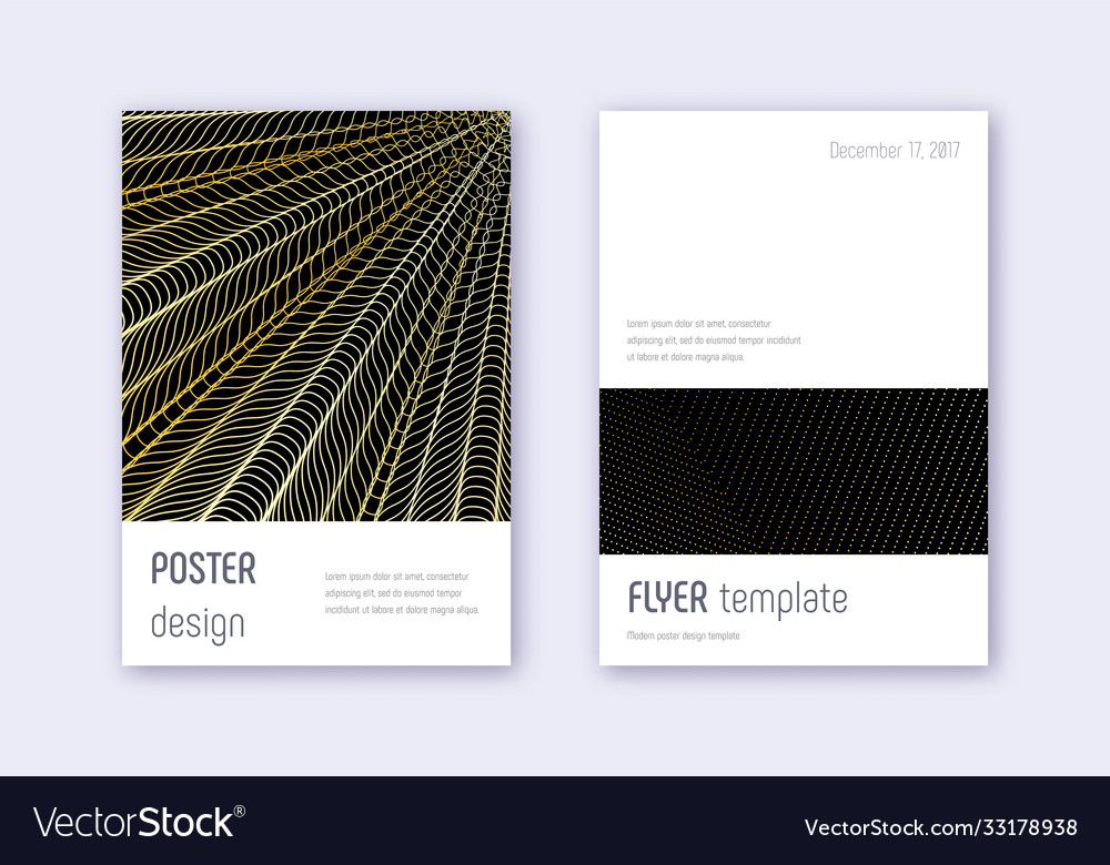 Minimalistic cover design template set gold abstr Vector Image