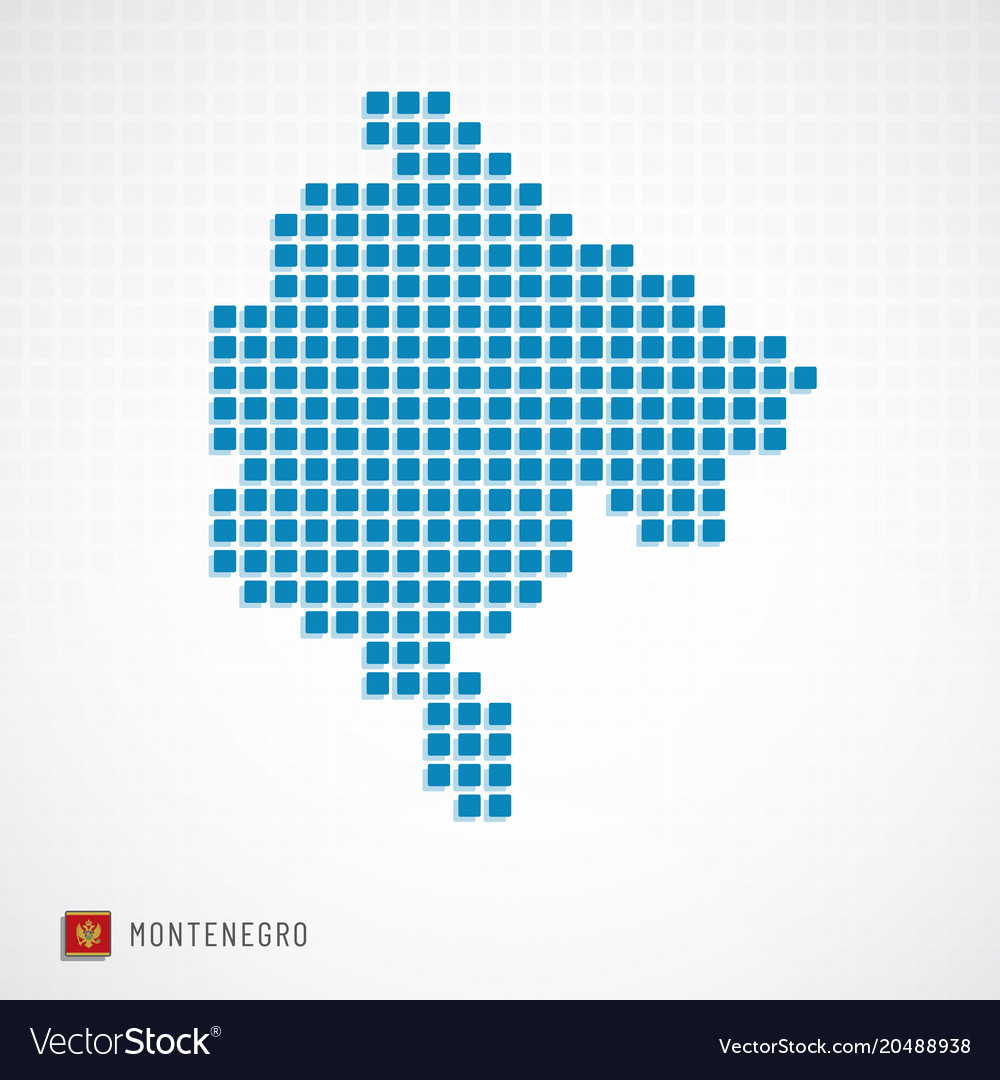 Montenegro map and flag icon