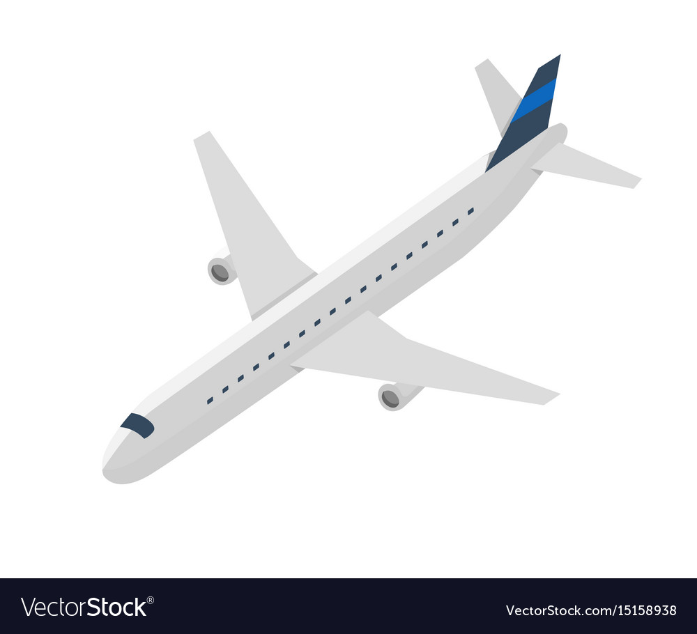 Passenger jet airplane isolated icon Royalty Free Vector