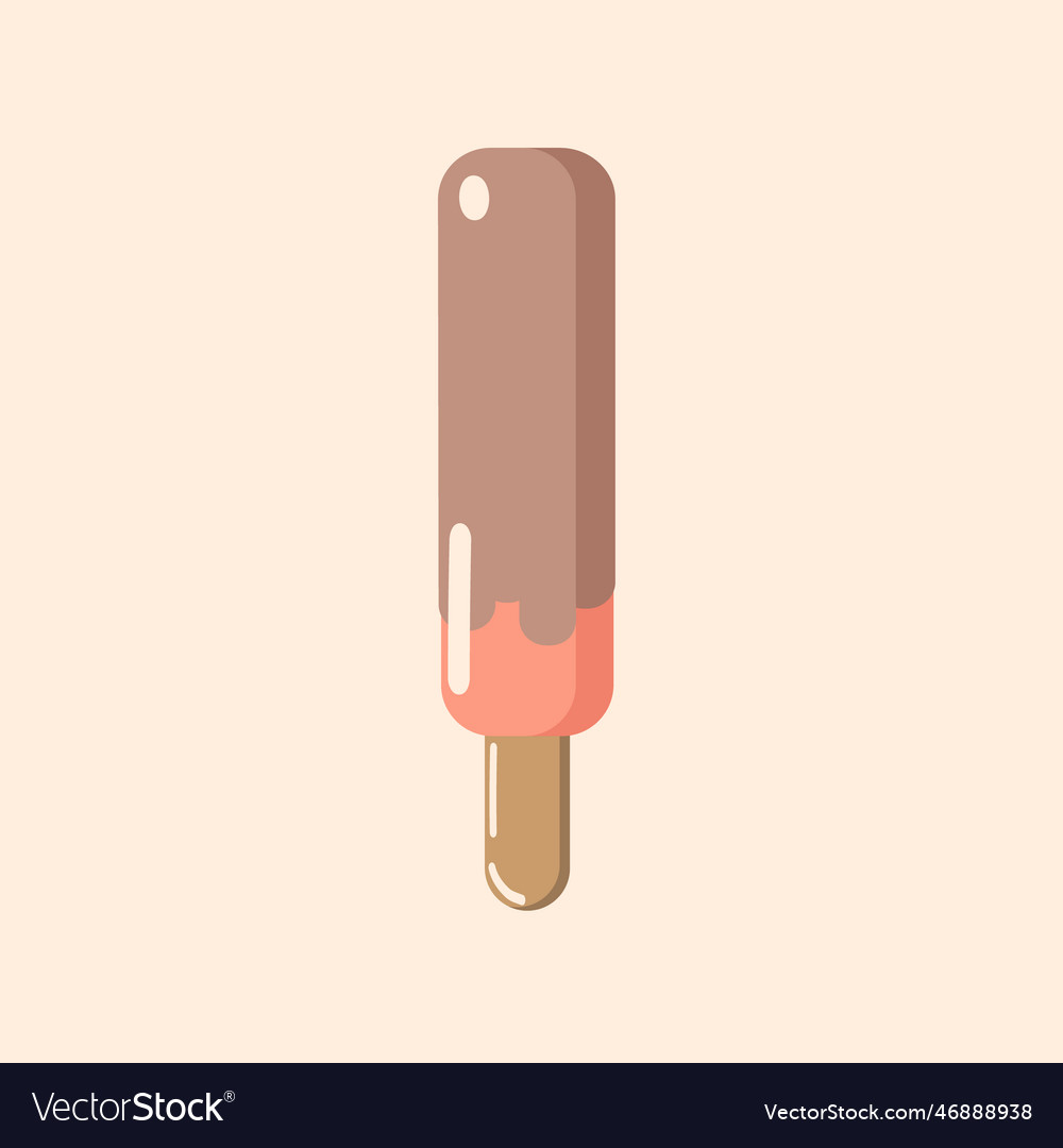 Peach summer ice cream on a light background