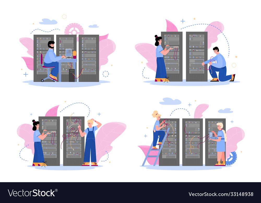 Set isolated engineers vector image Set isolated engineers