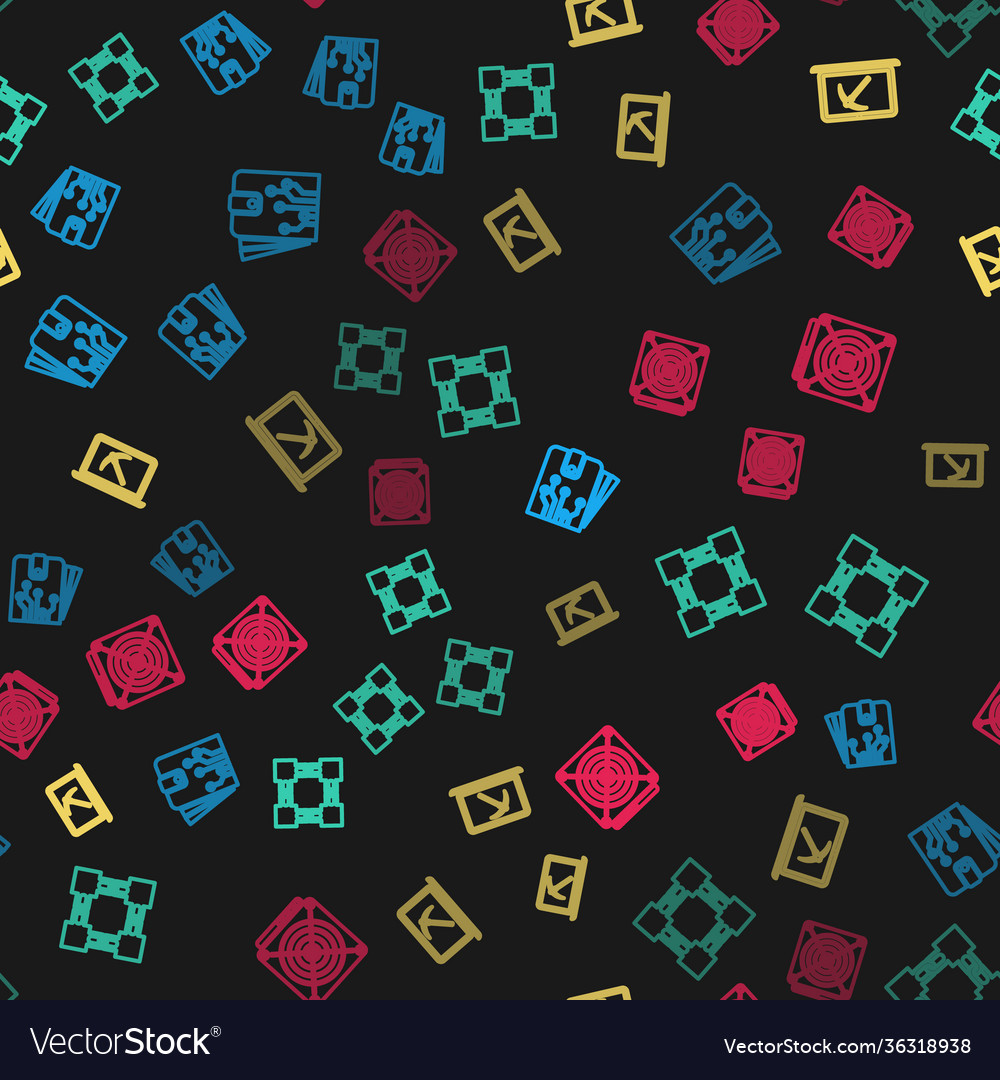 Set line cryptocurrency wallet blockchain vector image Set line cryptocurrency wallet blockchain