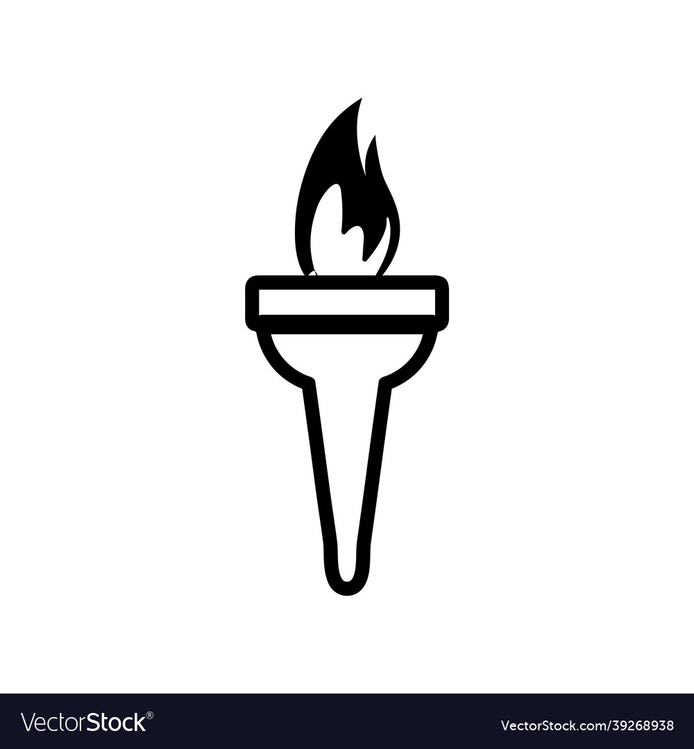Torch line icon linear outline Vector Image Torch line icon linear outline