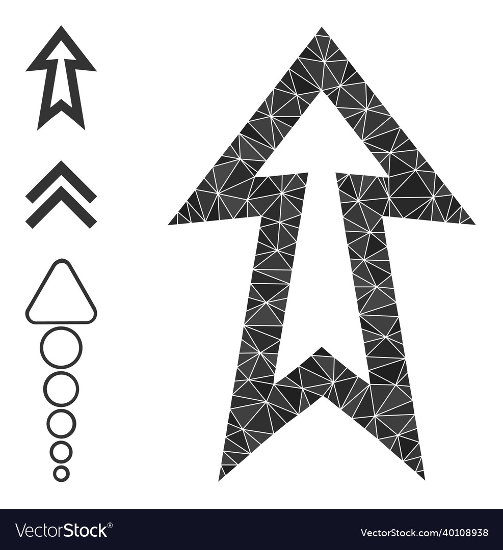 Triangle filled arrow up icon with other vector image Triangle filled arrow up icon with other