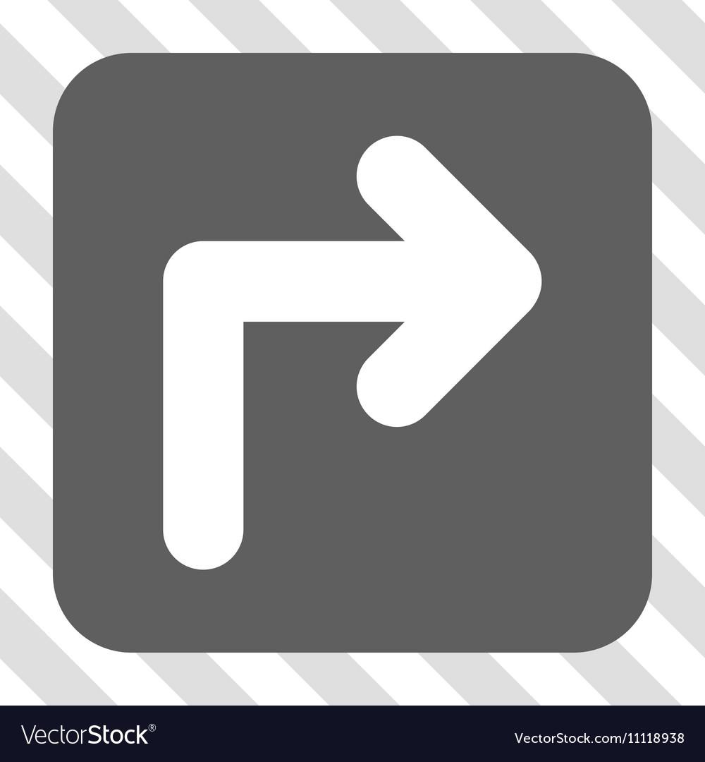 Turn right rounded square button