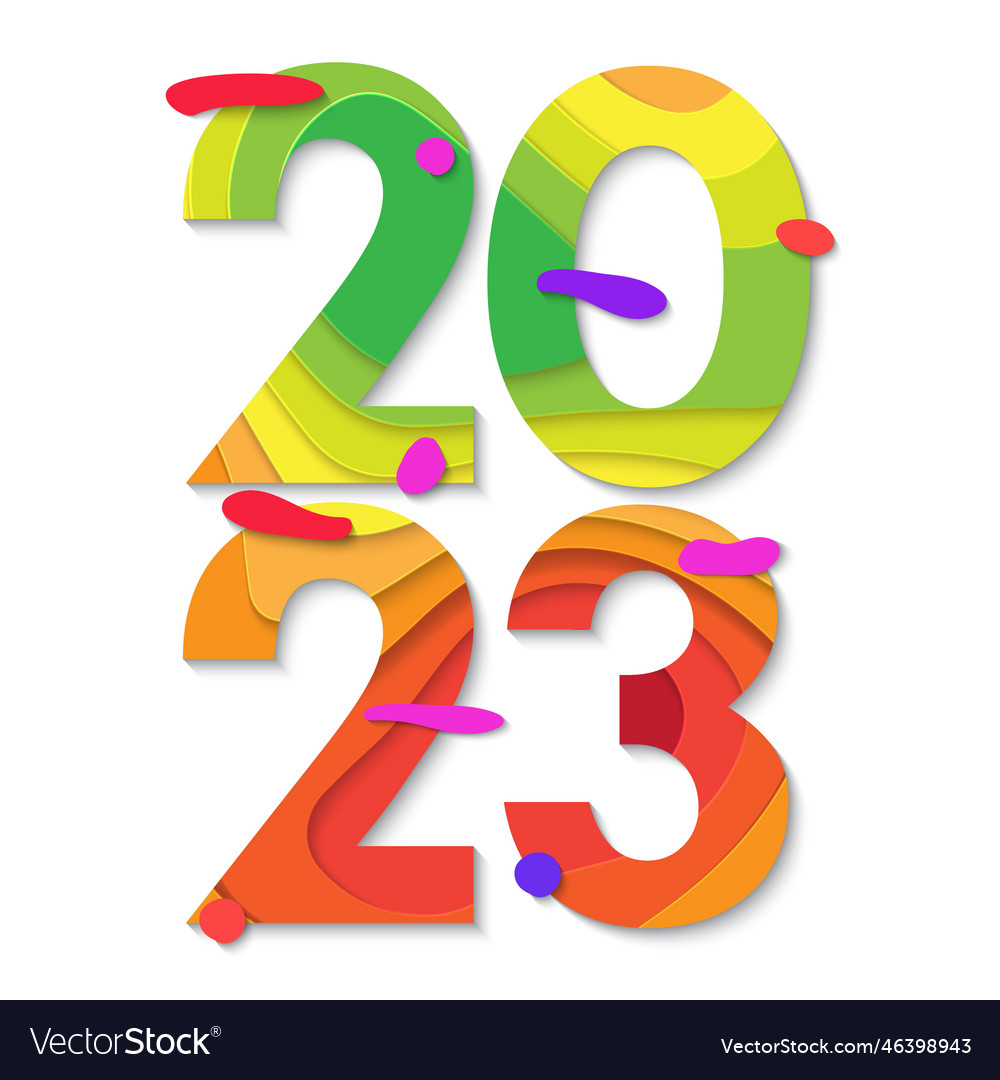 2023 new year cut paper background