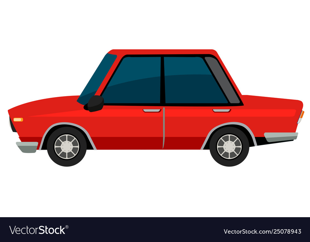 A vintage car on white background