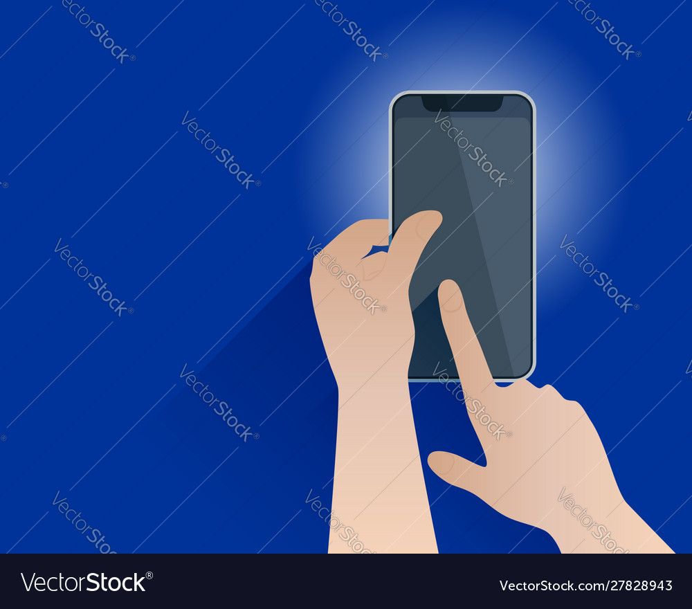 Abstract mobile phone in two hands index