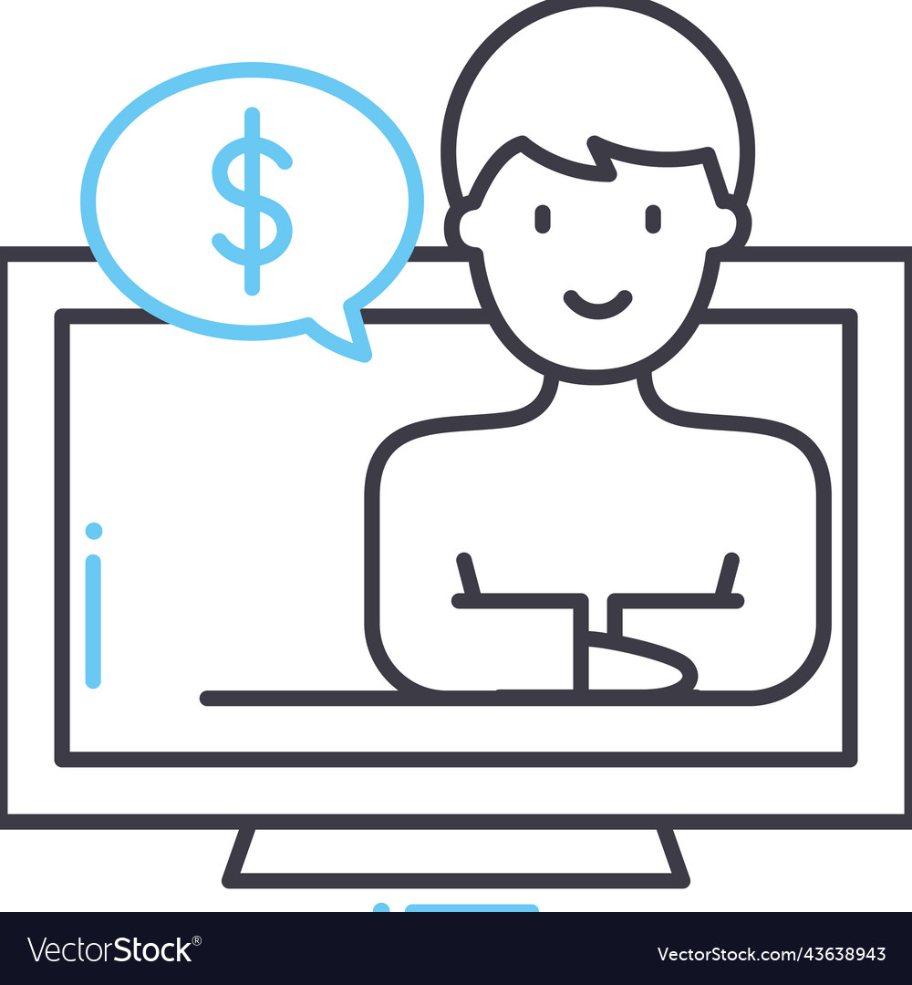 Accounting coach line icon outline symbol Vector Image Accounting coach line icon outline symbol Vector Image