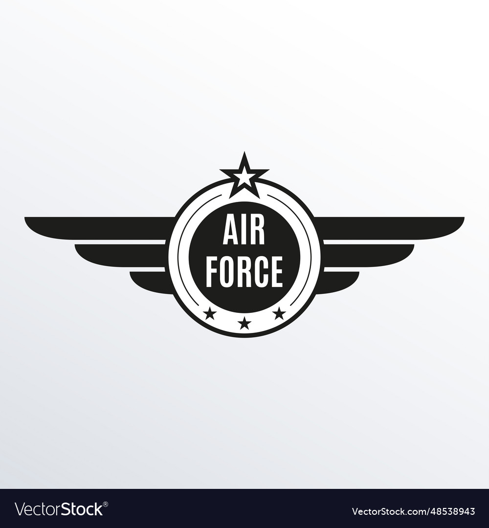 Air force badge with wings and star army Vector Image