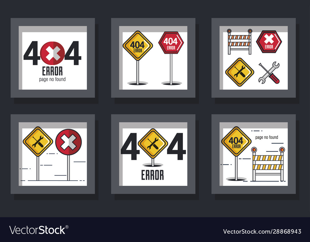 Bundle designs error page not found vector image Bundle designs error page not found