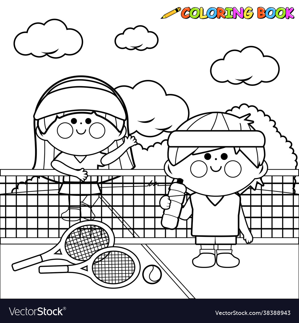 Children tennis players